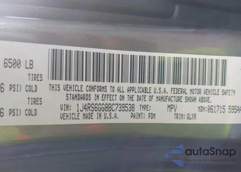 2011 Jeep Grand Cherokee Overland z USA, uszkodzony, nr VIN 1J4RS6GG8BC739538